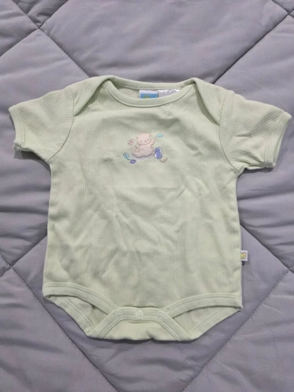 McBaby Baby Bear Embroidered Bodysuit Onesie 0–3 Months Green